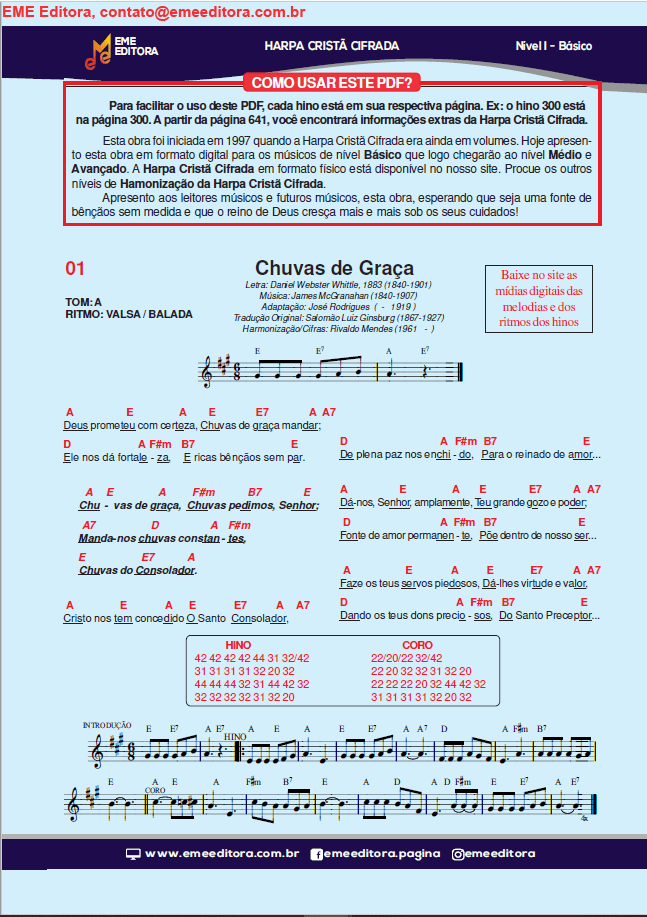 Harpa Cristã : 640 Hinos Cifrados